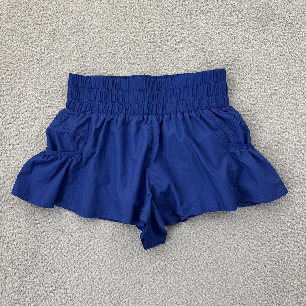 Free People Get Your Flirt On Shorts High Rise Lined Blue Athletic Women's XS